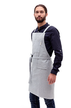 Load image into Gallery viewer, Upcycled Cotton Cloth Crossback Bib Aprons for Makers
