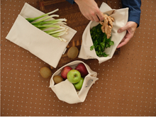 Load image into Gallery viewer, Upcycled Cotton Vegetable Crisper Bags
